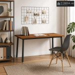 Kvadratni blagovaonski stol 160 x 90 x 75 cm - Prirodna i crna 160 x 9