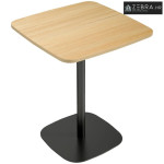 Mali kvadratni blagovaonski stol, 60 cm, MDF, prirodno drvo i crna