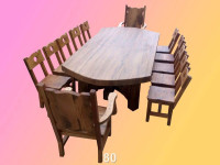 Masivni hrastov stol 300x100 sa stolicama komplet,UNIKAT!!!