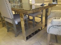 Masivni rustikalni stol 220x100cm sa Inox postoljem
