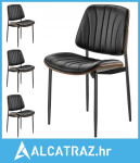 Moderni set od 4 stolice za blagovaonicu, tapecirana kožna bočna stoli