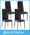 Moderni set od 4 stolice za blagovaonicu, tapecirana kožna bočna stoli