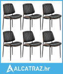 Moderni set od 6 stolica za blagovaonicu, tapecirana kožna bočna stoli