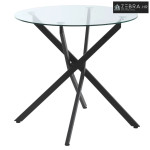 Moderni stakleni blagovaonski stol, promjera 80 cm, kuhinjski stol s k