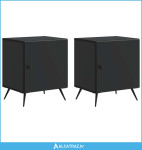 Noćni ormar 2 pcs Crna 43 x 34,5 x 50 cm Konstruirano drvo - NOVO