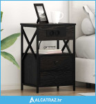 Noćni ormar 2 pcs Crni hrast 40 x 31 x 60 cm Konstruirano drvo - NOVO