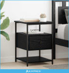 Noćni ormar 2 pcs Crni hrast 40 x 42 x 56 cm Konstruirano drvo - NOVO