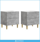 Noćni ormar s ladicama 2 pcs Betonska siva 43 x 34,5 x 48 cm - NOVO