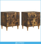 Noćni ormar s ladicama 2 pcs Dimljeni hrast 43 x 34,5 x 48 cm - NOVO