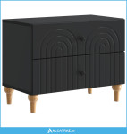 Noćni ormar s ladicama Crna 62 x 34,5 x 48 cm Konstruirano drvo - NOVO