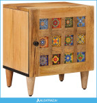 Noćni ormar Prirodna 40 x 33,5 x 46 cm Čvrsto drvo manga - NOVO