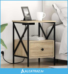 Noćni ormar sonoma hrast 41.5 x 40.5 x 55 cm Konstruirano drvo - NOVO