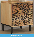 Noćni ormarić 40 x 33 x 46 cm od masivnog drva manga - NOVO