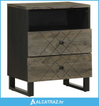 Noćni ormarić crni 50x33x62 cm Puno drvo Mango - NOVO