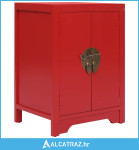 Noćni ormarić crveni 38 x 28 x 52 cm od drva paulovnije - NOVO