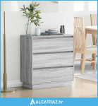 Noćni ormarić s LED-om Siva Sonoma 71x34,5x75 cm Odabrano drvo - NOVO