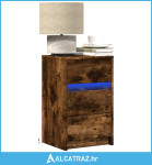 Noćni ormarić s LED svjetlima boja dimljenog hrasta - NOVO