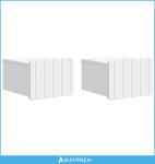 Noćni ormarić za montažu na zid 2 pcs Bijela 33 x 34,5 x 24 cm - NOVO