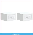 Noćni ormarić za montažu na zid 2 pcs Bijela 34,5 x 33 x 20 cm - NOVO