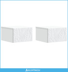 Noćni ormarić za montažu na zid 2 pcs Bijela 49 x 34,5 x 20 cm - NOVO