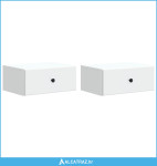 Noćni ormarić za montažu na zid 2 pcs Bijela 49 x 34,5 x 20 cm - NOVO