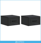 Noćni ormarić za montažu na zid 2 pcs Crna 34,5 x 33 x 20 cm - NOVO