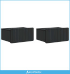 Noćni ormarić za montažu na zid 2 pcs Crna 49 x 34,5 x 24 cm - NOVO