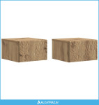 Noćni ormarić za montažu na zid 2 pcs Hrast artisan - NOVO