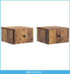 Noćni ormarić za montažu na zid s ladicama 2 pcs Staro drvo - NOVO