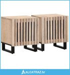 Noćni ormarići 2 kom 40x34x46 cm masivno izbijeljeno drvo manga - NOVO