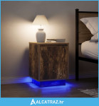 Noćni ormarići s LED svjetlima 2 kom dimljeni hrast 38x34x50 cm - NOVO
