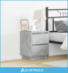 noćni ormarići s LED svjetlima 2 komada Betonski sivi 39x34.5x50 cm -