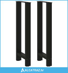 Noge za barski stol Crne 2 kom 50 x (100-101) cm Čelične - NOVO