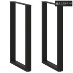 Noge za barski stol U-oblika 2 kom Crne 60 x (100-101) cm Čelik - Crna