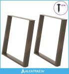 Noge za blagovaonski stol U-oblik 2 kom Prirodni čelik 90 x (72-73) cm