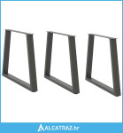 Noge blagovaonskog stola V-oblika 3 kom antracit 70x(72-73,3)cm - NOVO