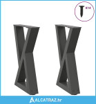 Noge za stolić 2 kom antracit 28x(42-43,3) cm čelik - NOVO