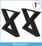 Noge za stolić 2 kom crne 50x(30-31,3) cm čelik - NOVO