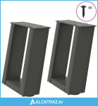 Noge za stolić u obliku slova U 2 kom antracit 30x(30-31) cm - NOVO