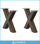 Noge za stolić X-oblika 2 kom prirodni čelik 50x(42-43)cm čelik - NOVO