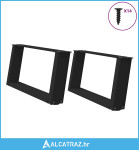 Noge stolića za kavu U-oblika 2 kom crne 60x(30-31) cm čelik - NOVO