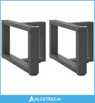 Noge stolića za kavu T-oblika 2 kom antracit 50x25x(30-31) cm - NOVO