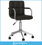 Okretna blagavaonska stolica od umjetne kože crna - NOVO