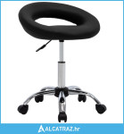 Okretna blagavaonska stolica od umjetne kože crna - NOVO