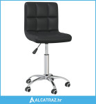 Okretna blagovaonska stolica od umjetne kože crna - NOVO