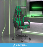 Okretna igraća stolica crno-zelena od umjetne kože - NOVO