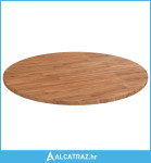 Okrugla stolna ploča smeđa Ø 80 x 1,5 cm tretirana hrastovina - NOVO