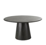 Okrugli crni stol promjera 140cm za blagovaonicu od masivnog drva