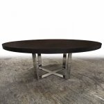 Okrugli hrastov stol sa Inox postoljem fi 100cm