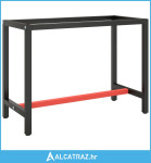Okvir za radni stol mat crni i mat crveni 110x50x79 cm metalni - NOVO